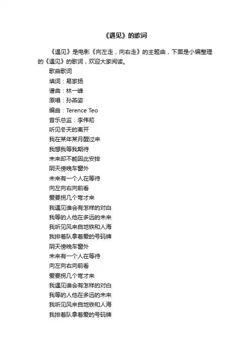 《遇见》的歌词