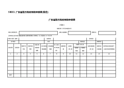 广东省地方税收纳税申报表(综合)-高明地税佛山市