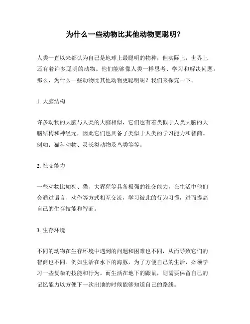 为什么一些动物比其他动物更聪明？