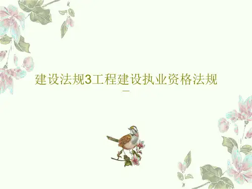 建设法规3工程建设执业资格法规共28页文档