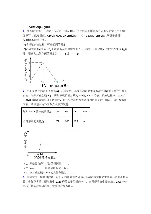 化学人教版中考化学模拟试卷汇编：计算题流程题实验题模拟试卷及答案(9)