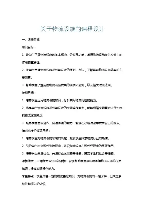 关于物流设施的课程设计