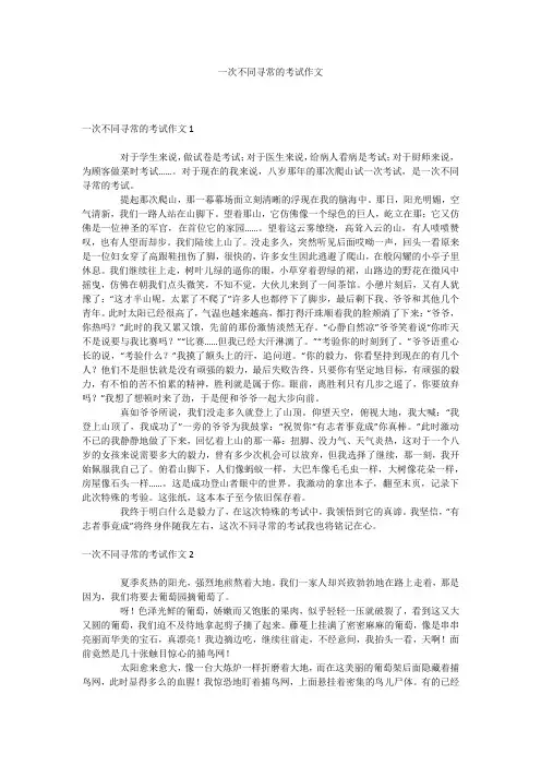 一次不同寻常的考试作文