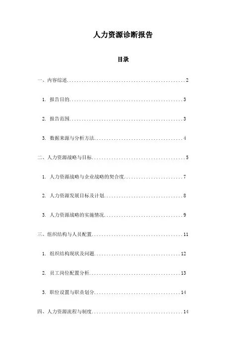 人力资源诊断报告