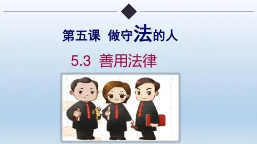 人教版八年级上册道德与法治5.3善用法律课件 (共27张PPT)