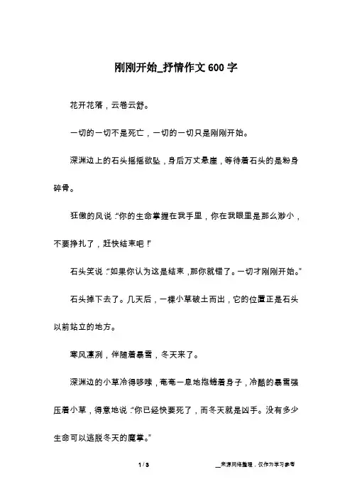 刚刚开始_抒情作文600字
