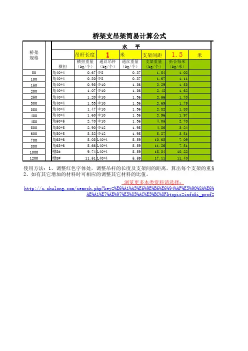 桥架支吊架简易计算公式