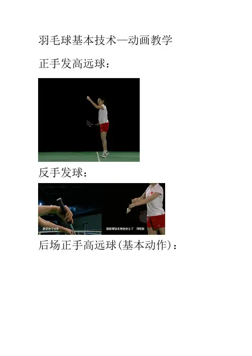 羽毛球基本技术动作(动画图解)