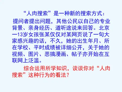 案例分析：人肉搜索
