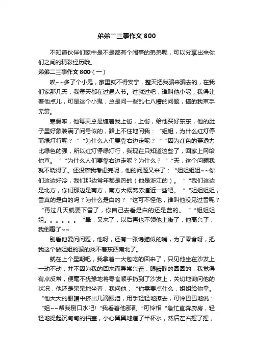 弟弟二三事作文800