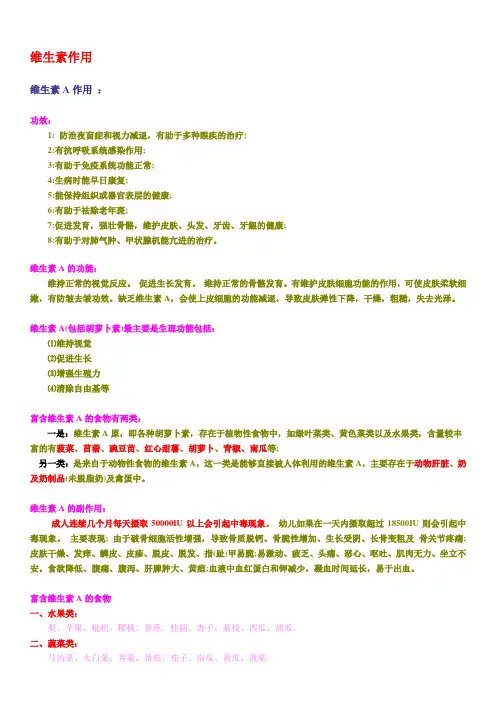2014-维生素功能表