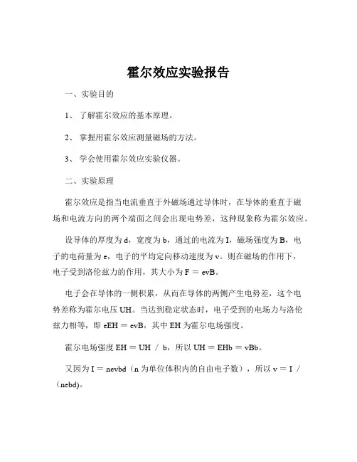 霍尔效应实验报告