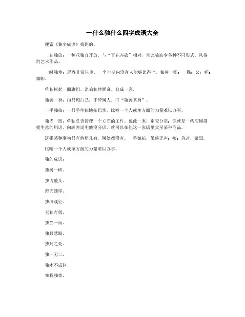 一什么独什么四字成语大全