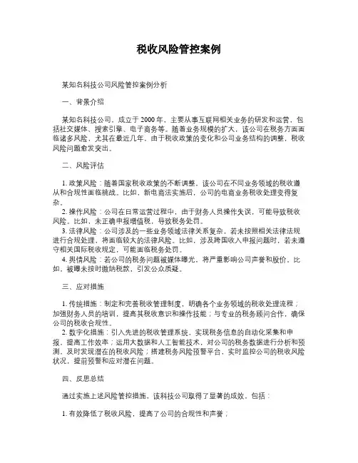 税收风险管控案例