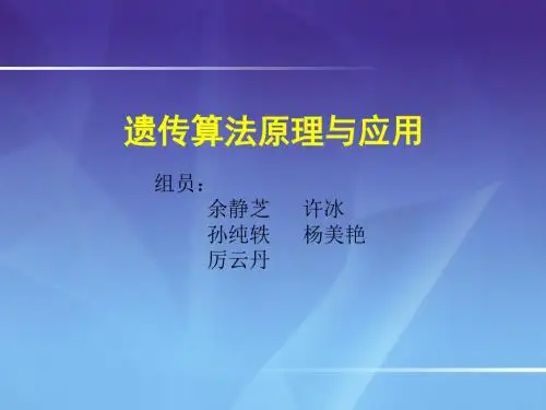遗传算法原理与应用