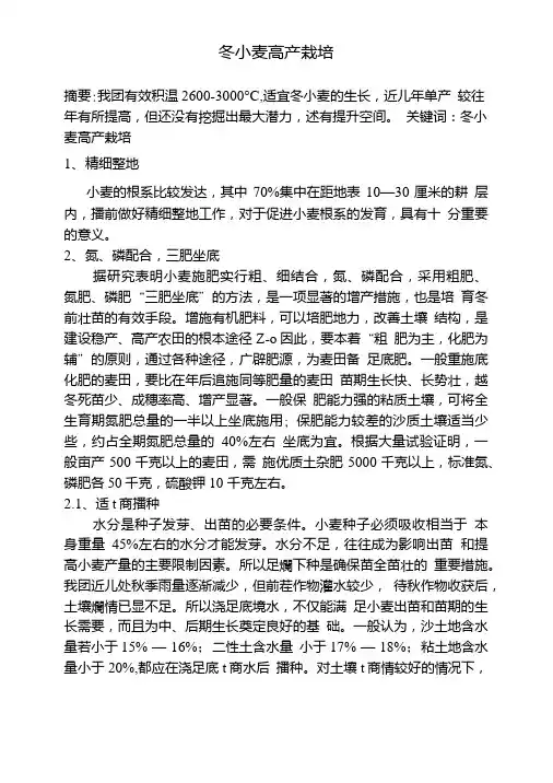 冬小麦高产栽培技术.doc