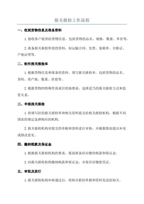 报关报检工作流程