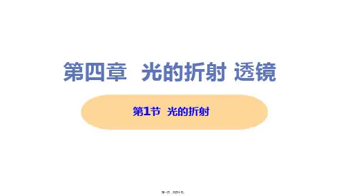 新苏科版八年级上册初中物理 第1节 光的折射 教学课件