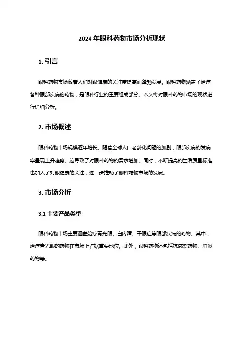 2024年眼科药物市场分析现状