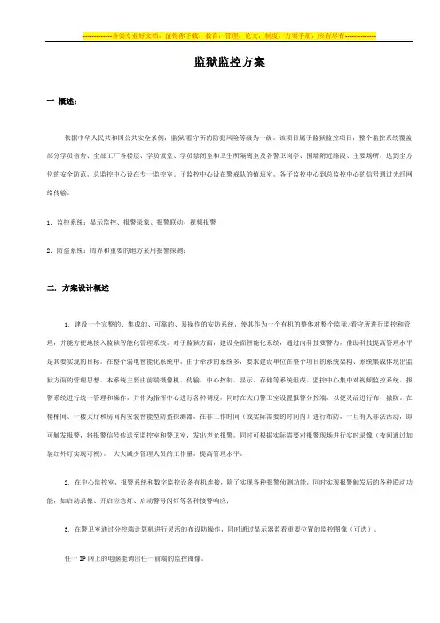 监狱监控方案