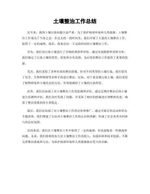 土壤整治工作总结