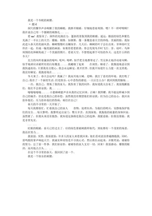 我是一只刺猬
