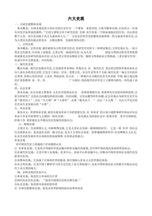 高考历史常用六大史观