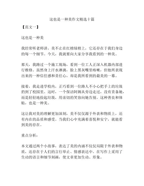 这也是一种美作文精选十篇