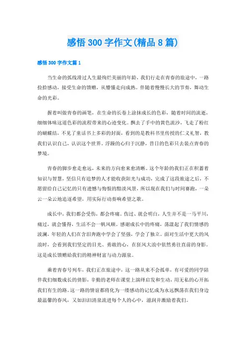 感悟300字作文(精品8篇)
