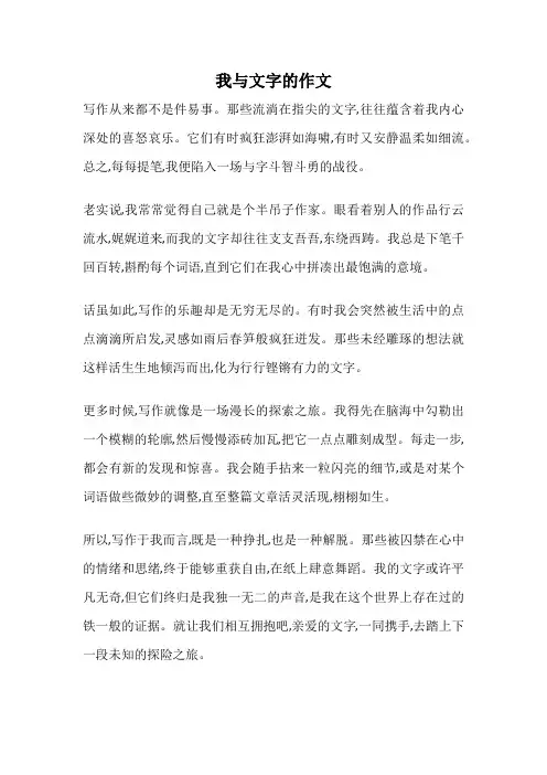 我与文字的作文