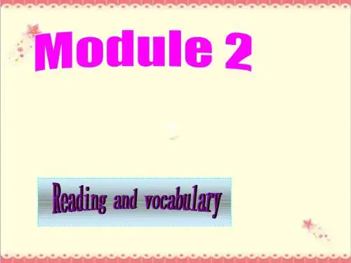 最新外研版高中英语高中英语 Module2 Reading and vocabulary 外研版选修6课件PPT.ppt