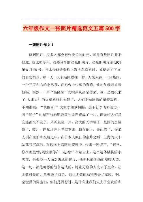 六年级作文一张照片精选范文五篇500字