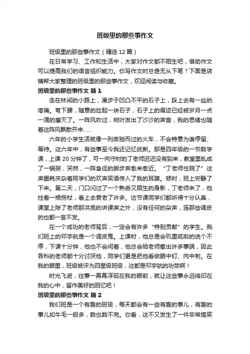 班级里的那些事作文
