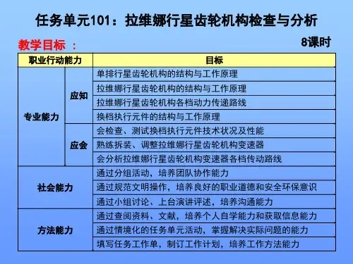 自动变速器拉维娜行星齿轮机构检查与资料