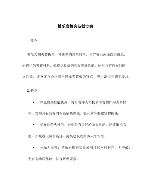 博乐岩棉夹芯板方案