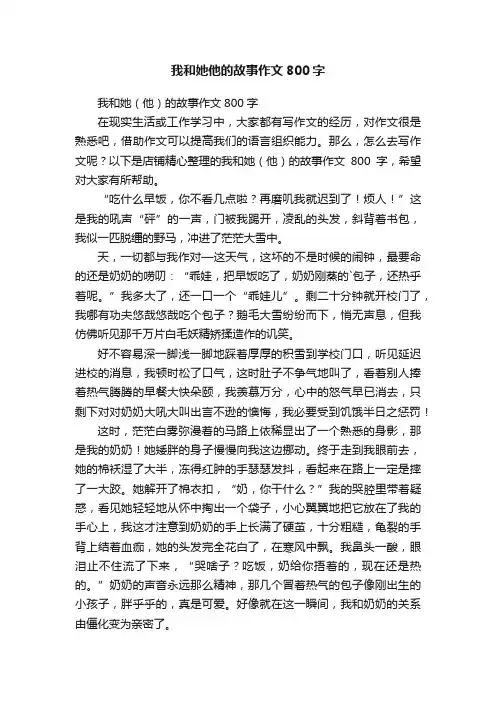 我和她他的故事作文800字