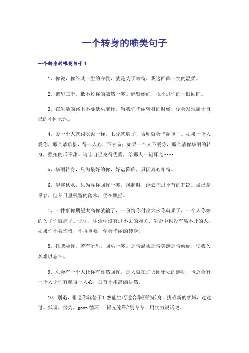 一个转身的唯美句子