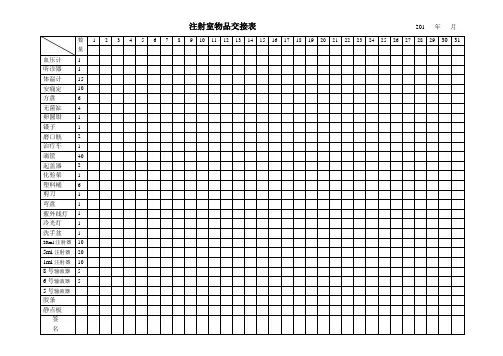 物品交接表格