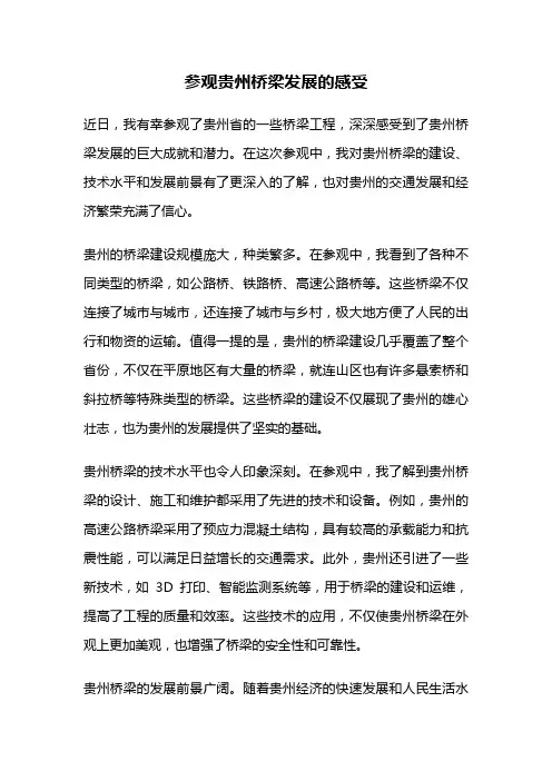 参观贵州桥梁发展的感受