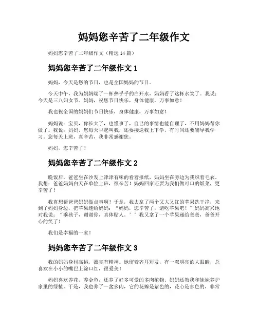 妈妈您辛苦了二年级作文