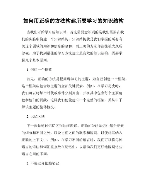 如何用正确的方法构建所要学习的知识结构