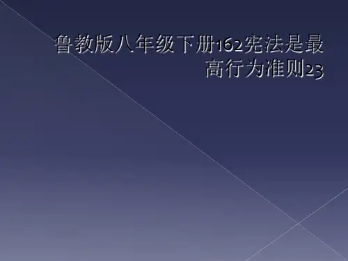 鲁教版八年级下册162宪法是最高行为准则23