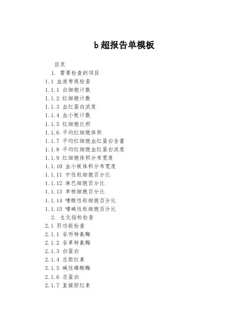 b超报告单模板
