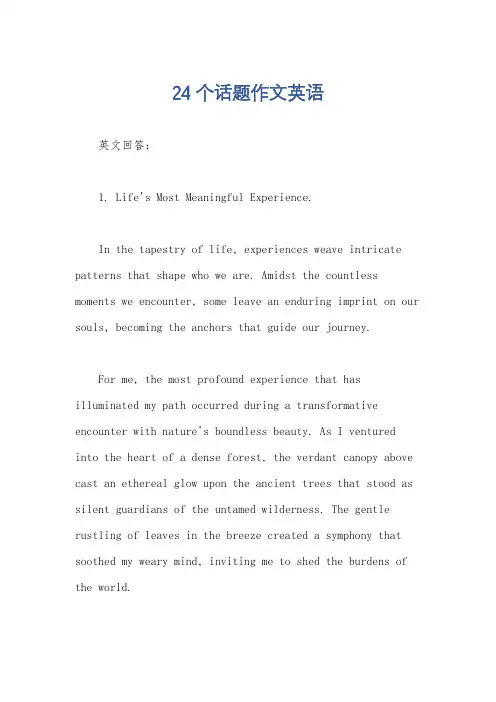 24个话题作文英语
