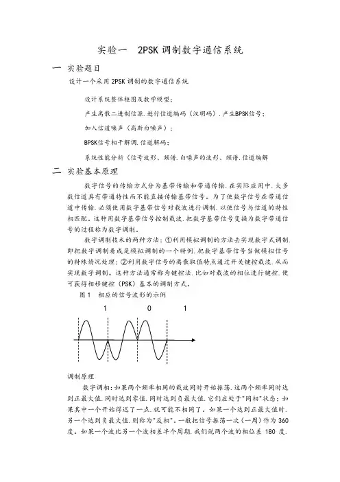 MATLAB2psk通信系统仿真报告