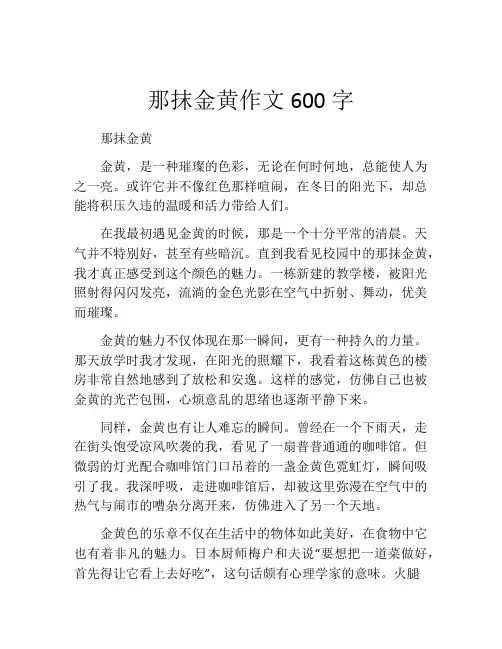 那抹金黄作文600字
