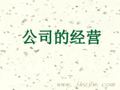 公司的经营