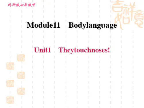 外研版七年级下册英语Module 11 Unit 1 They touch noses!