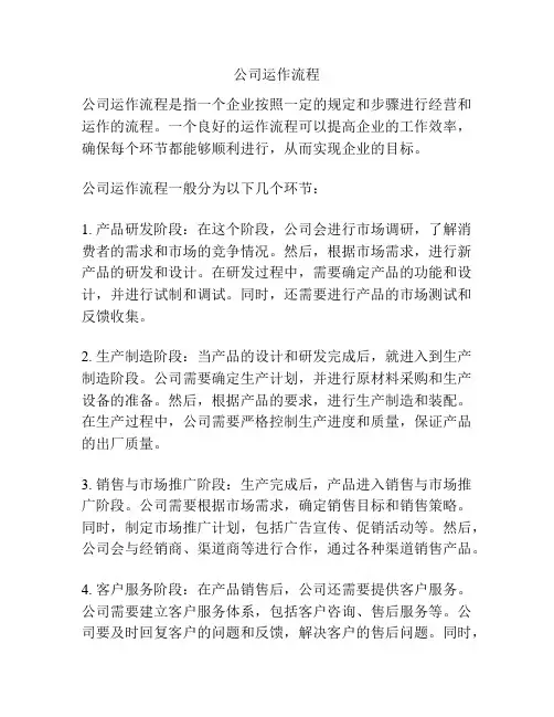 公司运作流程