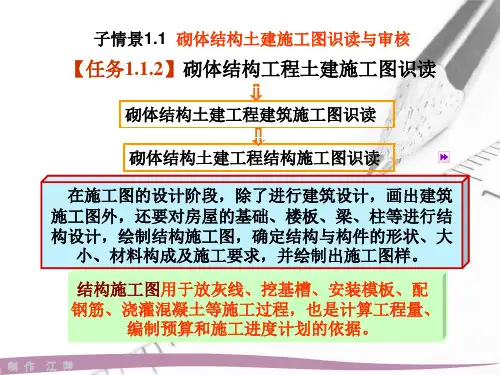 1.1.2.2砌体结构土建工程结构施工图识读 共36页PPT资料